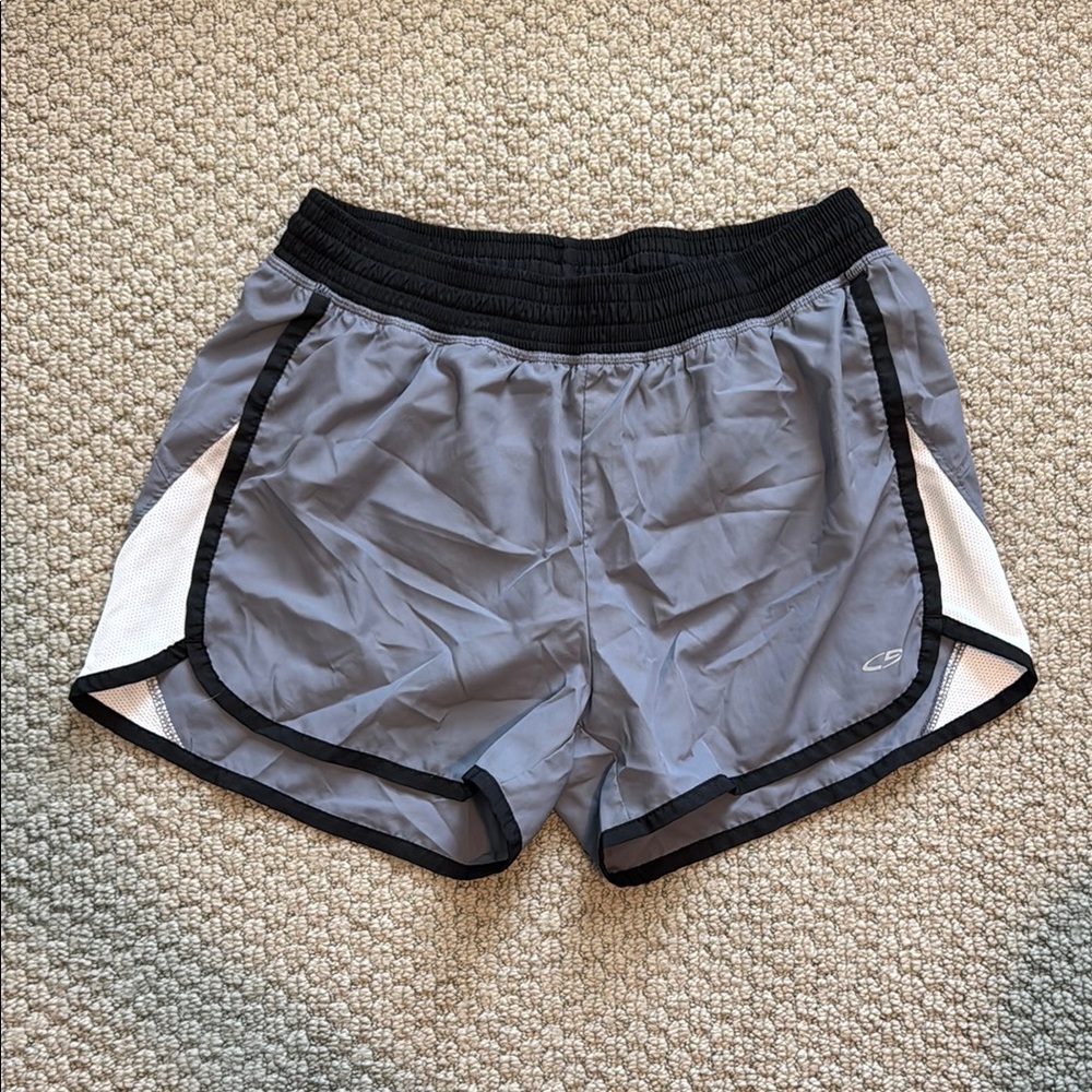 Champion Women’s Athletic Shorts in Gray with Black Trim